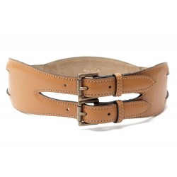 NEUF CEINTURE ALAIA BI BOUCLE T65 EN CUIR MARRON BROWN LEATHER BELT 1020€