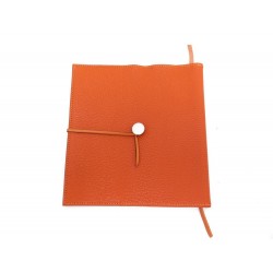 NEUF COUVERTURE HERMES REPERTOIRE BLOC NOTE CLOU DE SELLE EN CUIR FJORD ORANGE