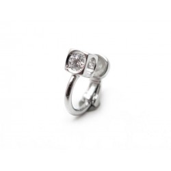 NEUF CLIP D'OREILLE DINH VAN LE CUBE BOUCLE EN DIAMANT & OR BLANC EARRING 650€