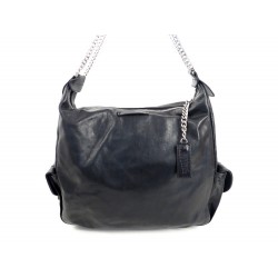 SAC A MAIN JEAN PAUL GAULTIER PORTE EPAULE EN CUIR NOIR HAND BAG HOBO PURSE 450€