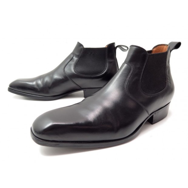 CHAUSSURES JM WESTON 457 INFORMEL 7E 41 L BOTTINES EN CUIR NOIR LOW BOOTS 890€