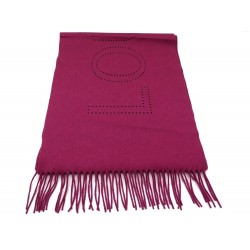  187988 NEUF ECHARPE LOUIS VUITTON FOULARD A FRANGES PERFOREE FUSCHIA CACHEMIRE 455