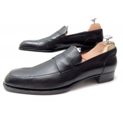 CHAUSSURES JOHN LOBB 42 MOCASSINS CUIR NOIR SUR MESURE BLACK LEATHER SHOES 4500€