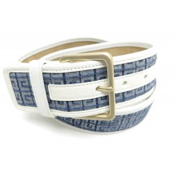 NEUF ceinture GIVENCHY CUIR BLANC & DENIM 