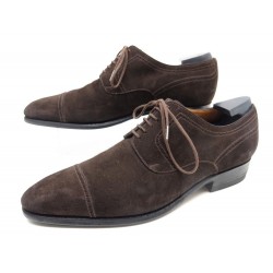 CHAUSSURES JM WESTON 518 DERBY 7.5C 41.5 VEAU VELOURS MARRON + EMBAUCHOIRS 