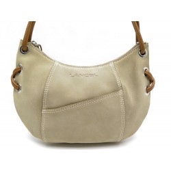 NEUF SAC A MAIN LANCEL EN VEAU VELOURS BEIGE HAND BAG DEER SUEDE PURSE 625€