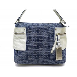 SAC A MAIN GIVENCHY EN DENIM BLEU MONOGRAMME & CUIR BLANC CANVAS HAND BAG 1550€