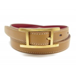 NEUF CEINTURE HERMES HAPI EN CUIR GOLD T70 CAMEL LEATHER BELT GOLDEN BUCKLE 585€