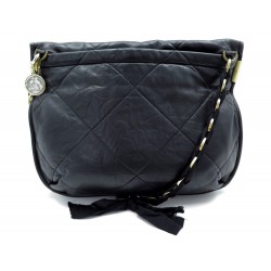 SAC A MAIN LANVIN AMALIA BANDOULIERE EN CUIR NOIR CROSSBODY HAND BAG PURSE 1190€