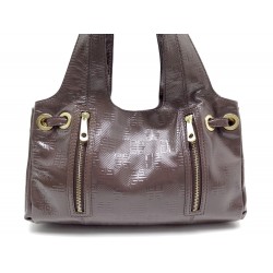 NEUF SAC A MAIN GIVENCHY EN CUIR VERNI MONOGRAMME MARRON BROWN HAND BAG 1550€