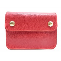 NEUF POCHETTE CEINTURE HERMES EN CUIR COURCHEVEL ROUGE RED CLUTCH BELT 1300€