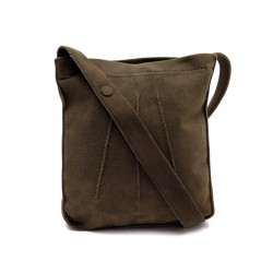 NEUF SAC A MAIN HERMES NERVURES POCHETTE BANDOULIERE EN CUIR VELOURS MARRON