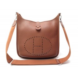 SAC A MAIN HERMES EVELYNE III 3 GM BANDOULIERE EN CUIR TOGO MARRON PURSE 2510€