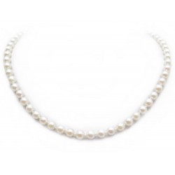 COLLIER DE PERLES BLANCHES & OR JAUNE 18K 44 CM NECLACE WHITE PEARLS & GOLD