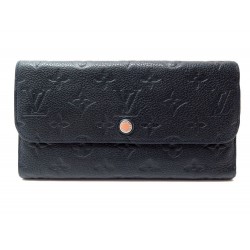 PORTEFEUILLE LOUIS VUITTON SARAH CUIR EMBOSSED MONOGRAM BLEU 