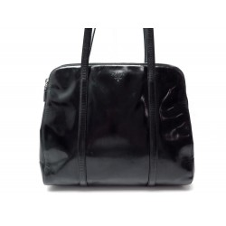 SAC A MAIN PRADA CABAS EN CUIR NOIR GLACE HAND BAG BLACK LEATHER PURSE TOTE 750€