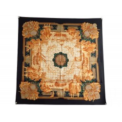 NEUF FOULARD HERMES AZULEJOS EN SOIE NOIRE CARRE 90 CM BLACK SILK SCARF 350€