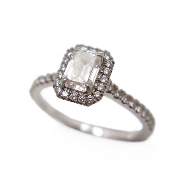 NEUF BAGUE SOLITAIRE PRECIEUX T 55 EN DIAMANT 0.8 CT & PLATINE 4 GR RING 12000€