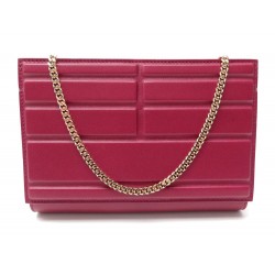 NEUF SAC A MAIN ELIE SAAB POINCARE BANDOULIERE CUIR FRAMBOISE 