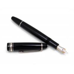 NEUF STYLO PLUME MONTBLANC MEISTERSTUCK LEGRAND PLATINIUM RESINE NOIR PEN 605€