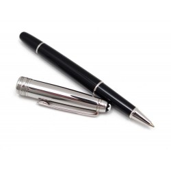 NEUF STYLO ROLLERBALL MONTBLANC METAL ARGENTE 