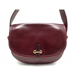  VINTAGE SAC A MAIN HERMES BALLE DE GOLF EN CUIR BOX BORDEAUX 