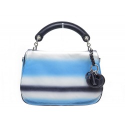 NEUF SAC A MAIN CHRISTIAN DIOR DUNE BANDOULIERE CUIR BLEU HAND PURSE BLUE 3570€