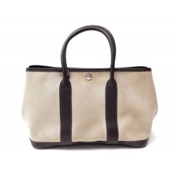 SAC A MAIN HERMES GARDEN PARTY 32 CM EN TOILE BEIGE HAND BAG PURSE CANVAS 2380€