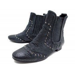 BOOTS ZADIG & VOLTAIRE EN CUIR NOIR CLOUTE 