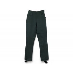 NEUF PANTALON HERMES JODHPUR CULOTTE D'EQUITATION T 36 S COTON VERT PANT 990€