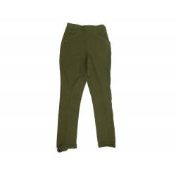 NEUF PANTALON HERMES JODHPUR CULOTTE D'EQUITATION T 36 S COTON VERT PANT 990€