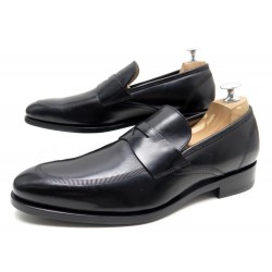 NEUF CHAUSSURES CHRISTIAN DIOR MOCASSINS 41 CUIR NOIR LEATHER LOAFER SHOES 1000€