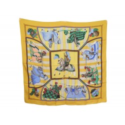 FOULARD HERMES CHOCS EN PLUMES CHRISTIANE VAUZELLES CARRE EN SOIE SCARF 350€