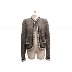 VESTE CHANEL P24245 TAILLE 38 M TWEED LAINE MARRON TAILLEUR WOOL JACKET 4200€