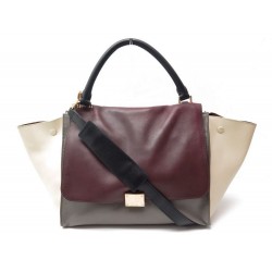 SAC A MAIN CELINE TRAPEZE MOYEN 169543 CUIR TRICOLORE BANDOULIERE HAND BAG 2500€