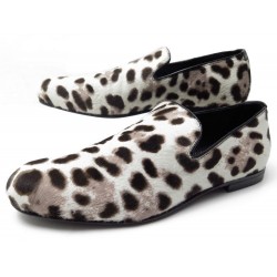 CHAUSSURES JIMMY CHOO MOCASSINS SLOANE 39 IT 40 FR EN CUIR LEOPARD LOAFERS 630€