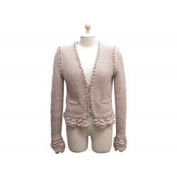 VESTE CHANEL GILET P23856 38 M EN TWEED LAINE MOHAIR ROSE COAT JACKET 4200€