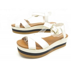 CHAUSSURES FENDI SANDALES A PLATEFORME 41 EN CUIR & PLASTIQUE BLANC 450€