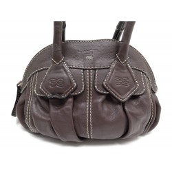 SAC A MAIN LANCEL GOUSSET EN CUIR GRAINE MARRON BROWN LEATHER HAND BAG 580€