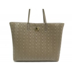 NEUF SAC A MAIN MISSONI CABAS SIMILI CUIR MATELASSE TAUPE SHOPPING BAG TOTE 380€