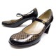 NEUF CHAUSSURES LOUIS VUITTON DAMIER EBENE 38 ESCARPIN CUIR VERNI NOIR PUMP 680€