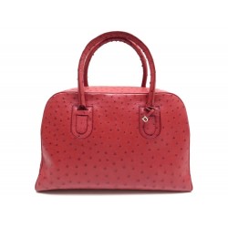 NEUF SAC A MAIN DELVAUX SIGNATURE BOWLER EN CUIR D'AUTRUCHE OSTRICH BAG 5000€