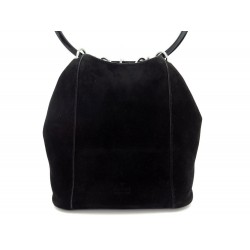 NEUF SAC A MAIN GUCCI SEAU 001-3750 24 CM EN DAIM NOIR DUSTBAG DEER PURSE 525€