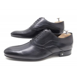 NEUF CHAUSSURES LOUIS VUITTON RICHELIEU 7.5 41.5 EN CUIR NOIR BLACK SHOES 650€