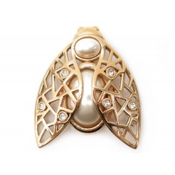 NEUF BROCHE CHRISTIAN DIOR ABEILLE METAL DORE ET PERLES 